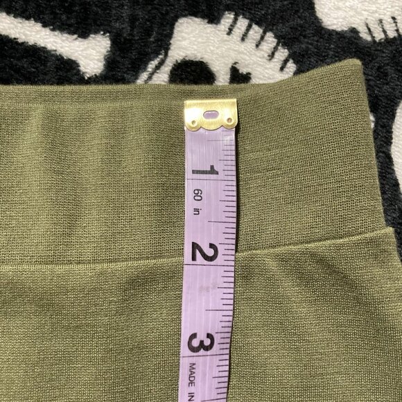 MIKAROSE Olive green stretchy pencil skirt ~ Stretchy elastic waist XS SMALL - Picture 7 of 11